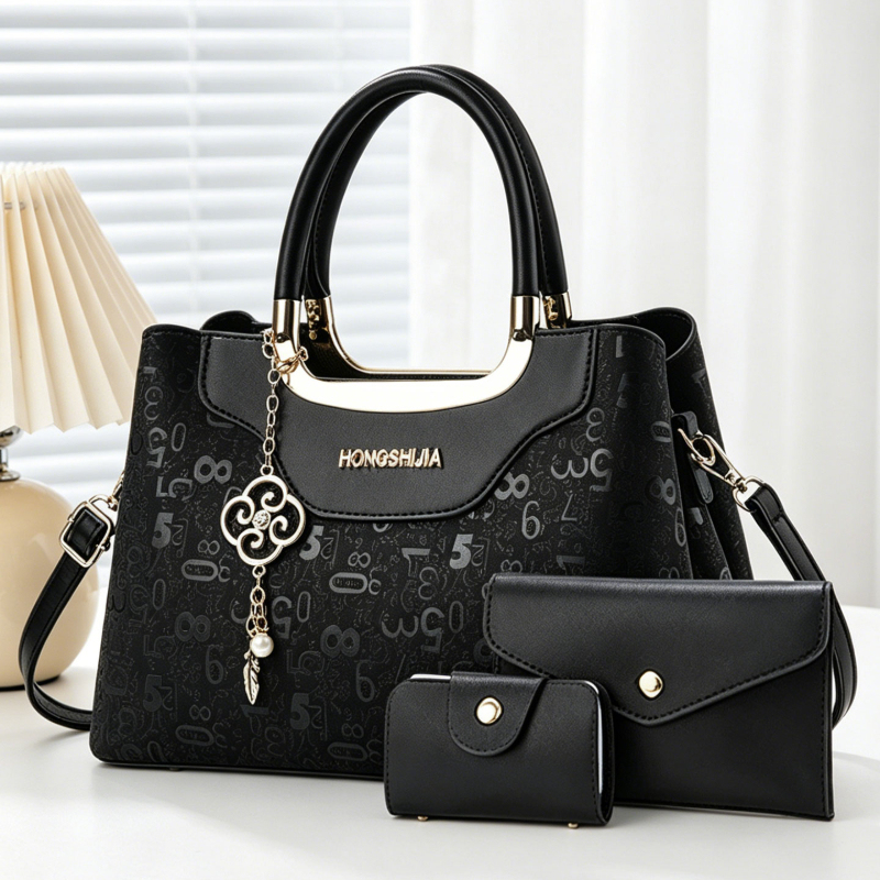Luxury Bags - 3 Parçalı Moda Kadın Çanta Seti,