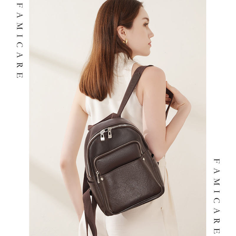 Genuine Leather Backpack - Yaz Moda Büyük Kapasiteli kadın Sırt