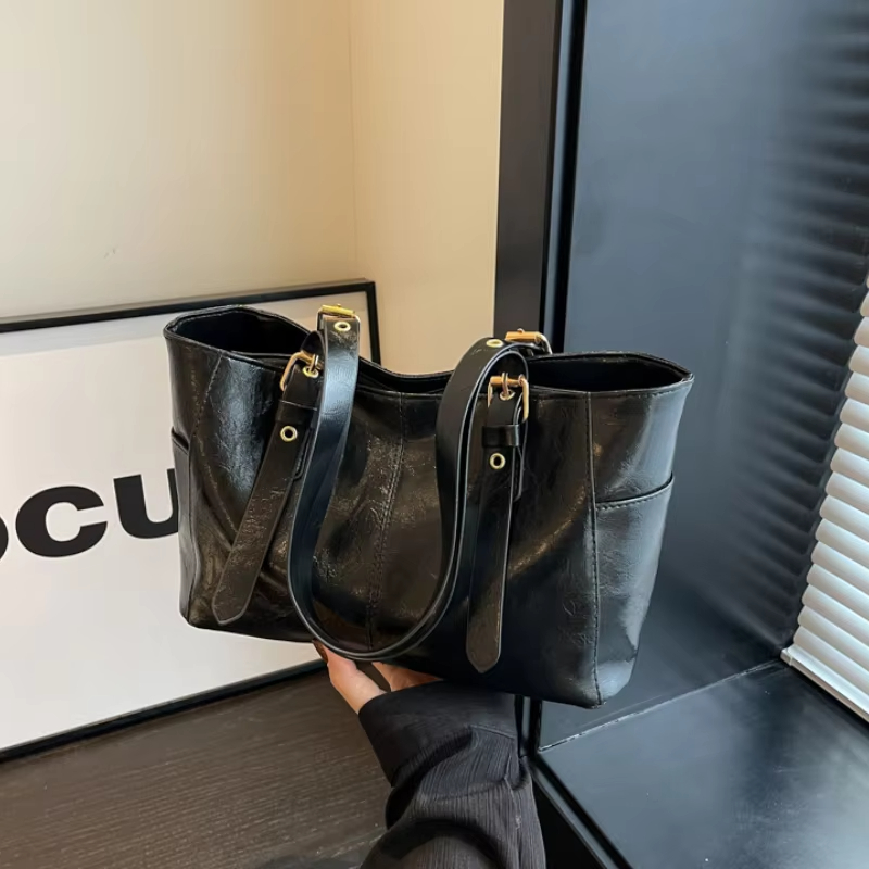 Luxury Bags Korea - Kadınlar için Geniş Kapasiteli Düz Renk
