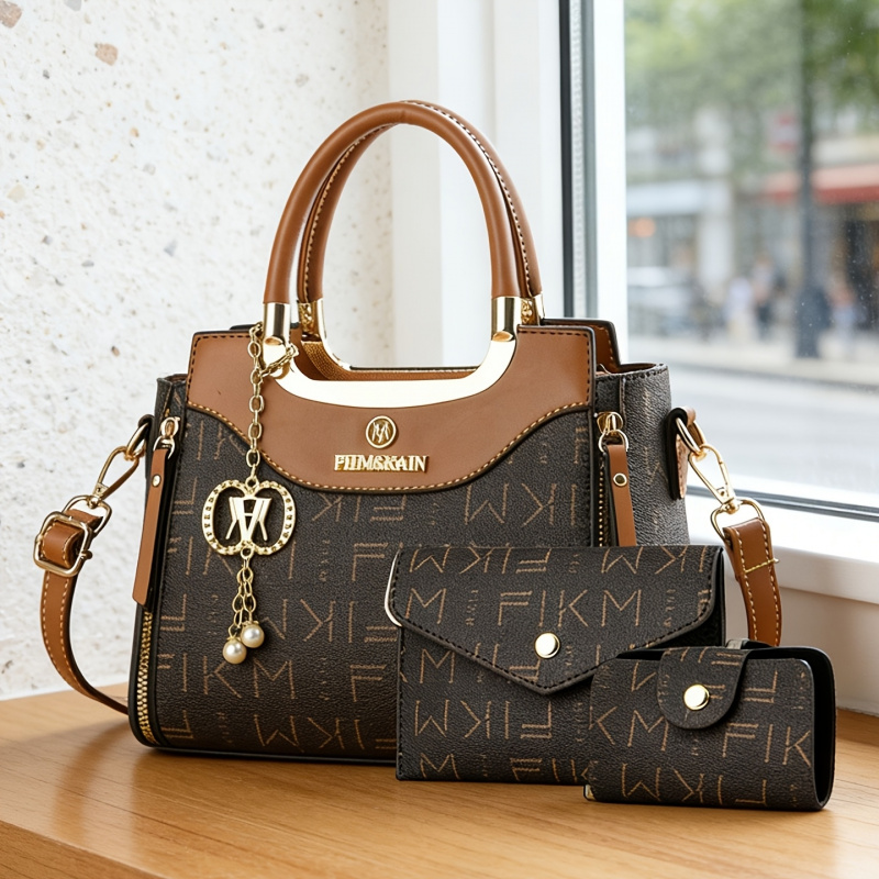 Luxury Bags - 3 parçalı hafif lüks baskılı harfli