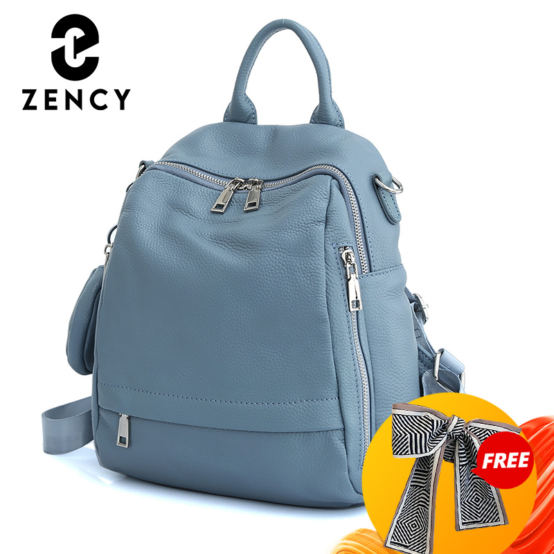 Genuine Leather Backpack - Zency Kadın Hakiki Deri Sırt Çantası