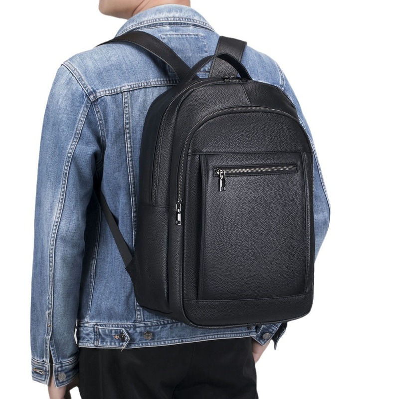Genuine Leather Backpack - Deri çift omuzlu erkek çantası bilgisayar