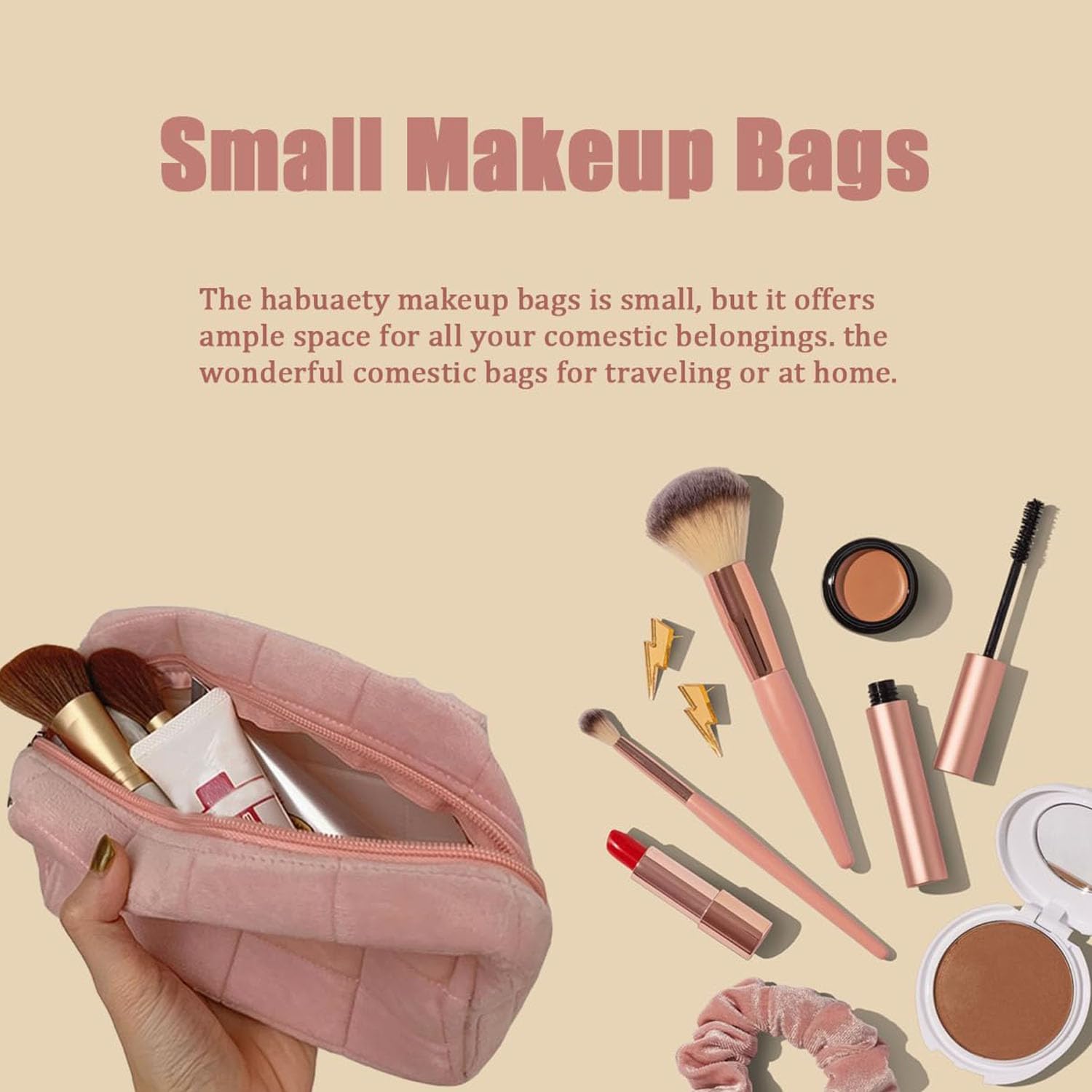 Luxury Bags Rating - Lüks Tüylü Peluş Seyahat Makyaj Çantası,