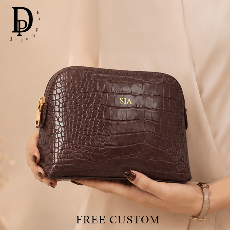 Luxury Bags China Wholesale - Lüks Timsah Derisi Desenli Kozmetik Çantası