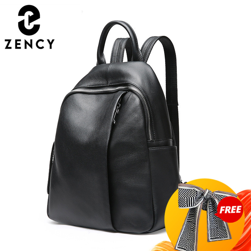 Genuine Leather Backpack - Zency Anti-hırsızlık Tasarım Kadın Sırt Çantası