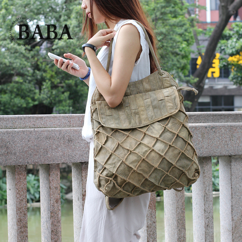 Genuine Leather Backpack - Yeni Avrupa/Amerikan Sırt Çantası Kadın Çok