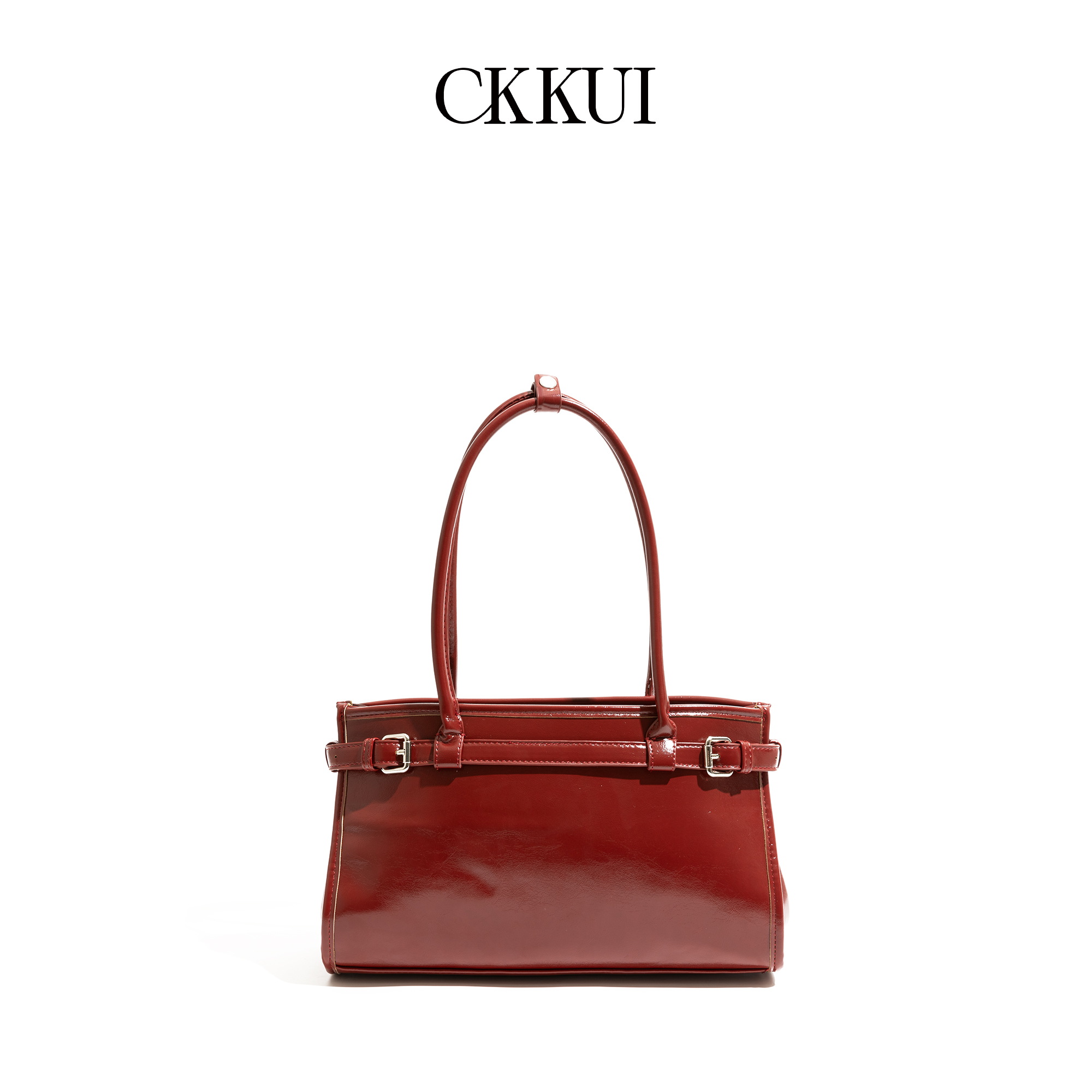 Top Handle Patent Bag - CKKUI Kadın Zarif Rugan Tote Çanta