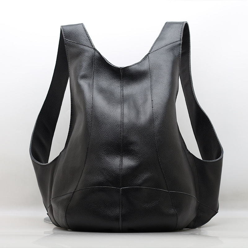 Genuine Leather Backpack - Klasik erkek sırt çantası, anti-hırsızlık geri