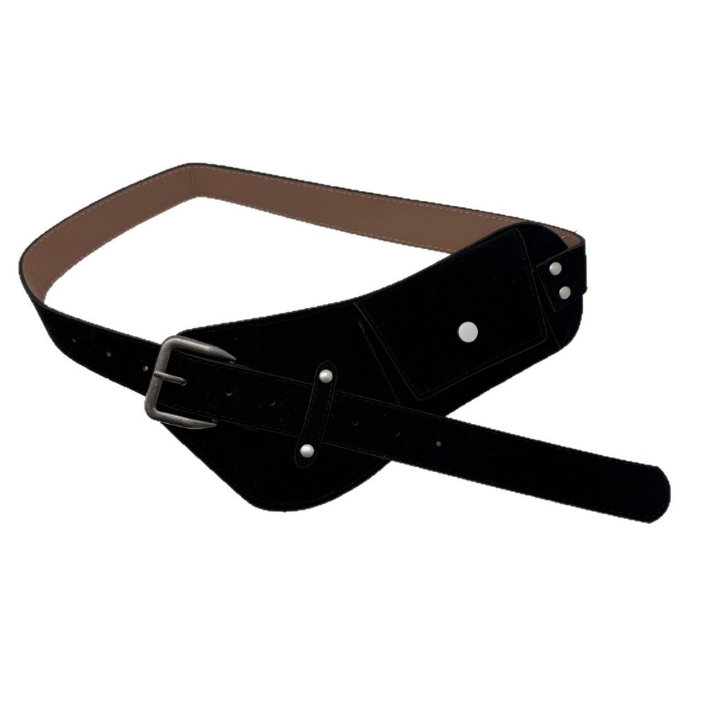 Belt Bag Leather Wide - Moda PU Tokalı Bel Kemeri Alaşımlı