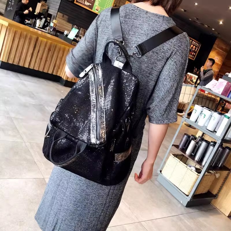 Yeni kadın naylon Sequins sırt - Luxury Bags For School incelemesi ve fiyatı
