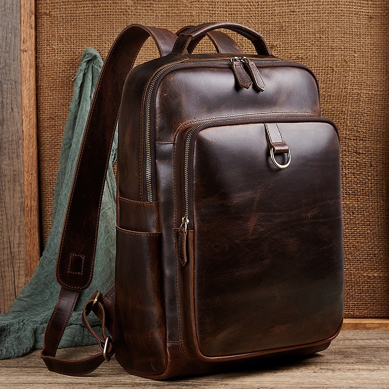 Erkekler İçin Üstün Kalite Mum - Genuine Leather Backpack incelemesi ve fiyatı