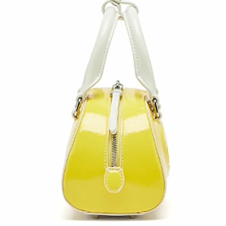 Parlak Sarı Parlak Patent PU M - Top Handle Patent Bag incelemesi ve fiyatı