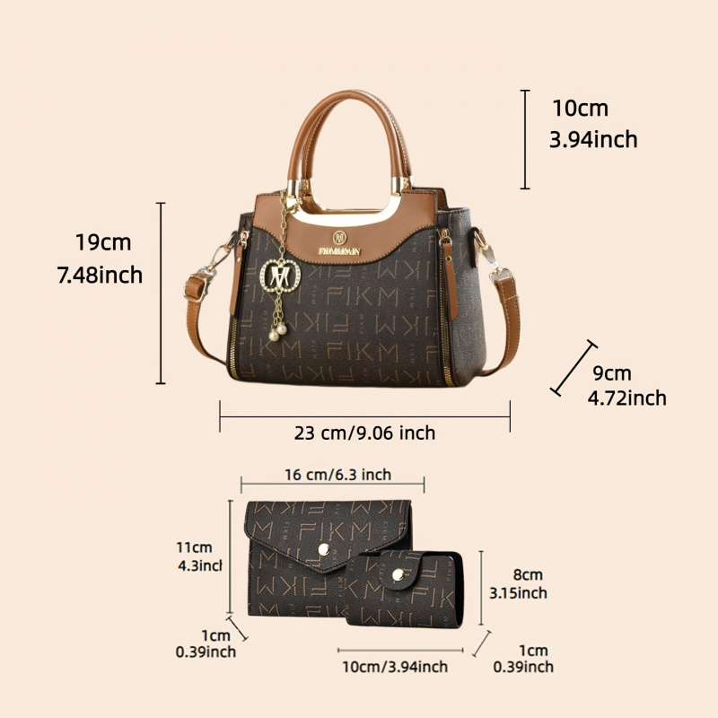 3 parçalı hafif lüks baskılı h - Luxury Bags incelemesi ve fiyatı