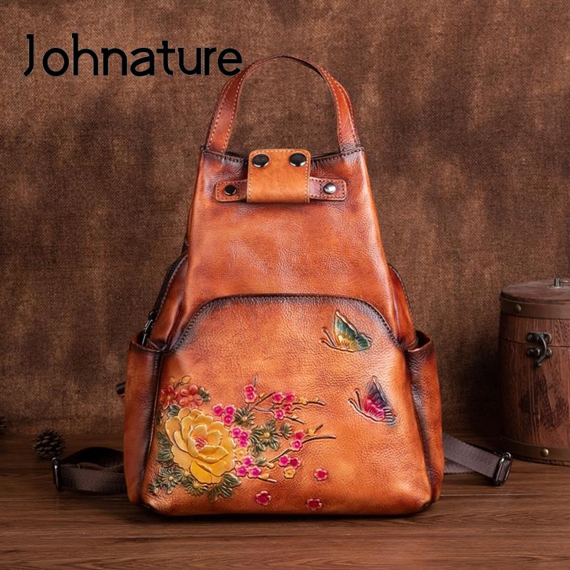 Johnature Hakiki Deri Kabartma - Genuine Leather Backpack incelemesi ve fiyatı