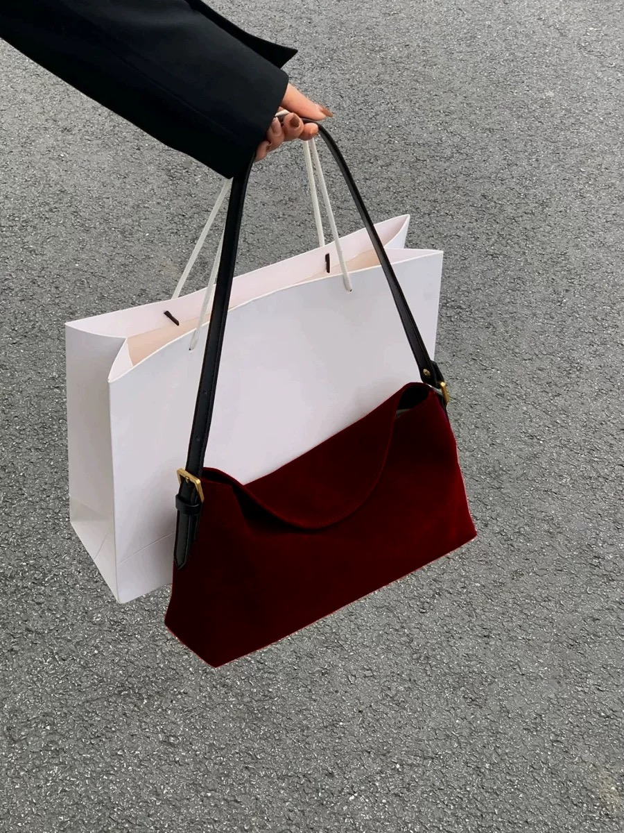 Moda Kırmızı Süet Tek Omuz Çan - Luxury Bags For Sale incelemesi ve fiyatı
